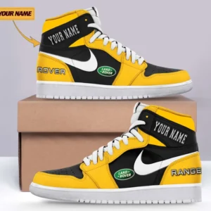 Land Rover Air Jordan 1 High Sneakers, Nike Sneaker For Land Rover Lovers CAR317032225671 - Yellow