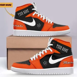 Maserati Air Jordan 1 High Sneakers, Nike Sneaker For Maserati Lovers CAR317032225681 - Orange