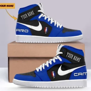 Chevrolet Camaro Air Jordan 1 High Sneakers, Nike Sneaker For Chevrolet Camaro Lovers CAR317032225685 - Blue