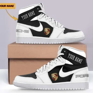 Porsche Air Jordan 1 High Sneakers, Nike Sneaker For Porsche Lovers CAR317032225710 - White