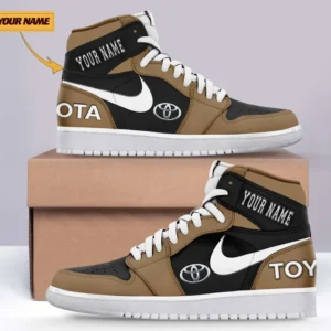 Toyota Air Jordan 1 High Sneakers, Nike Sneaker For Toyota Lovers CAR317032225728 - Brown