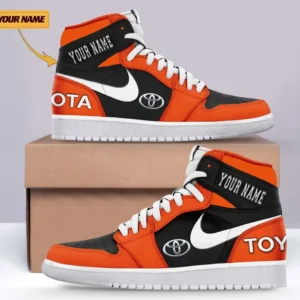 Toyota Air Jordan 1 High Sneakers, Nike Sneaker For Toyota Lovers CAR317032225728 - Orange