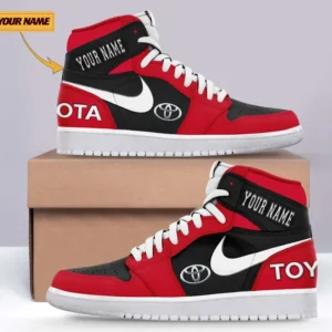 Toyota Air Jordan 1 High Sneakers, Nike Sneaker For Toyota Lovers CAR317032225728 - Red