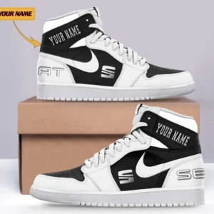 Seat Air Jordan 1 High Sneakers, Nike Sneaker For Seat Lovers CAR317032225729 - White