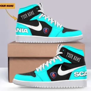 Scania Air Jordan 1 High Sneakers, Nike Sneaker For Scania Lovers CAR317032225730 - Cyan