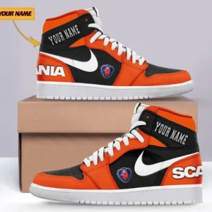 Scania Air Jordan 1 High Sneakers, Nike Sneaker For Scania Lovers CAR317032225730 - Orange