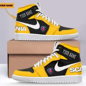 Scania Air Jordan 1 High Sneakers, Nike Sneaker For Scania Lovers CAR317032225730 - Yellow