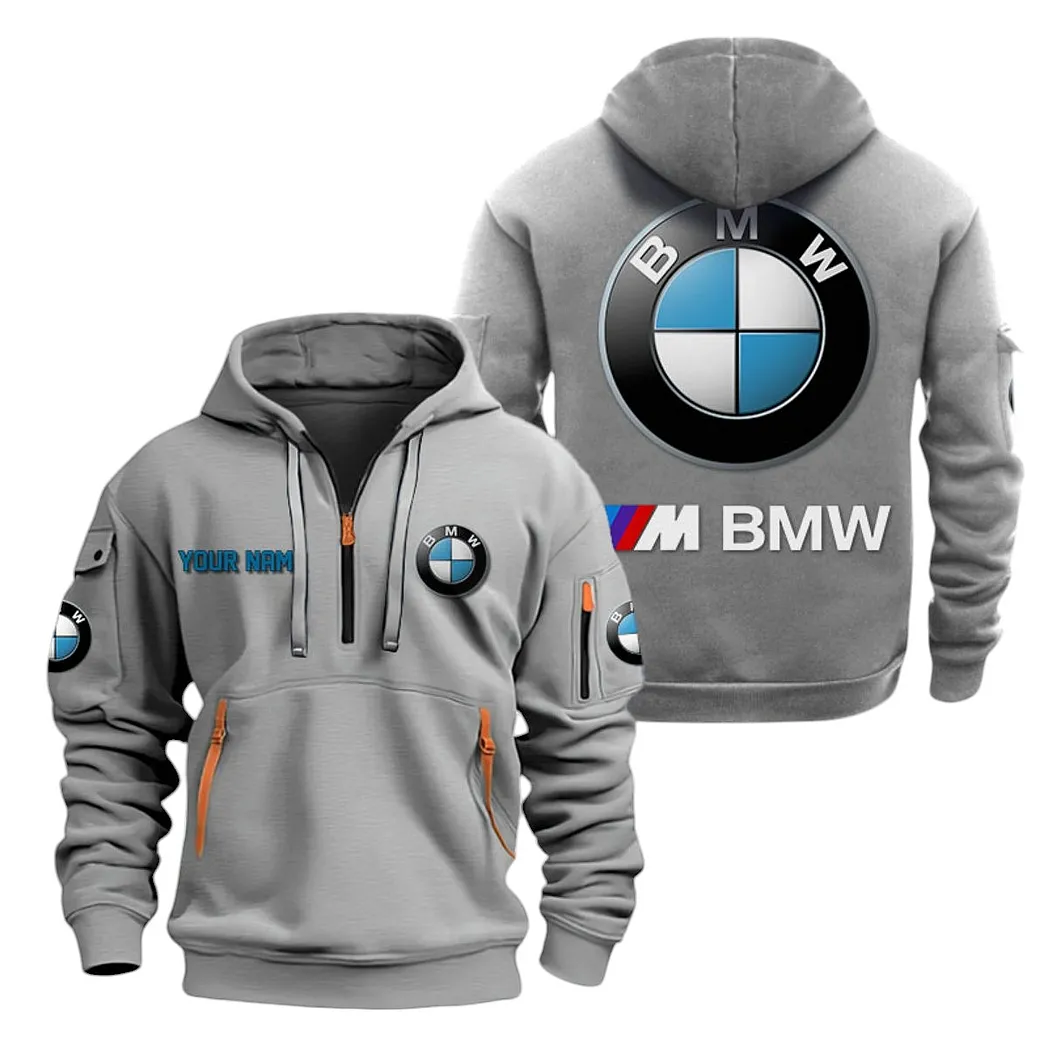 BMW M Half Zip Hoodie For Men, Gift For BMW M Lovers CAR20022125666 - Gray