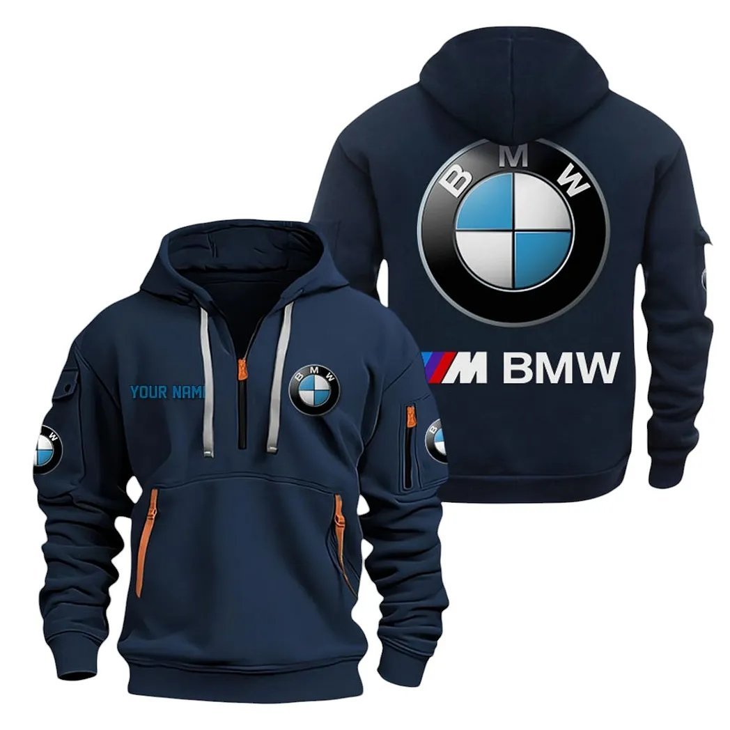 BMW M Half Zip Hoodie For Men, Gift For BMW M Lovers CAR20022125666 - Navy
