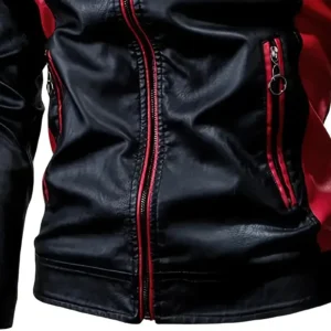 Boston Whaler Men's PU Leather Jacket CAR0401022070, CAR All Over Print Men's PU Leather Jacket - Red