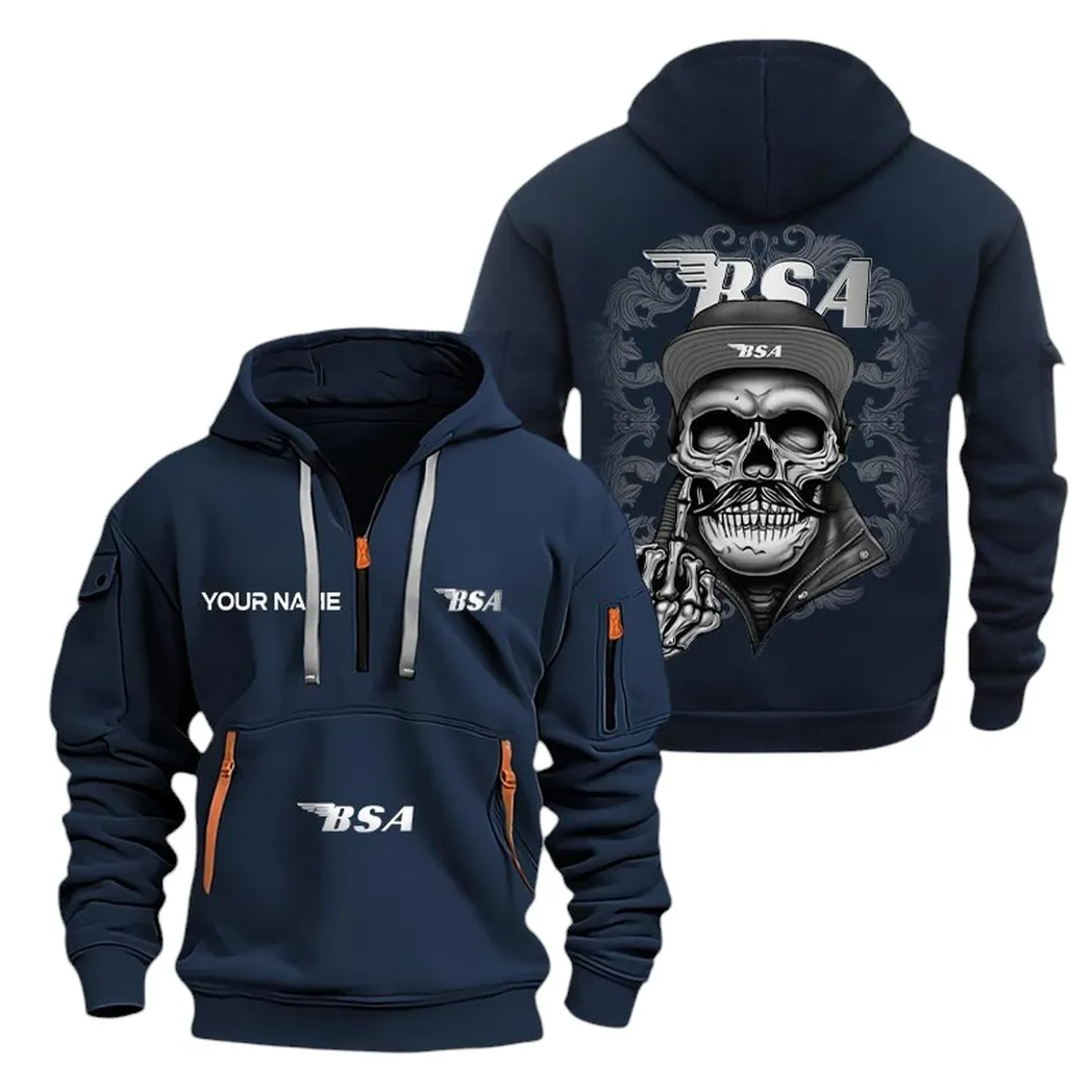 Bsa Half Zip Hoodie For Men, Gift For Bsa Fan CAR166022625205 - Navy