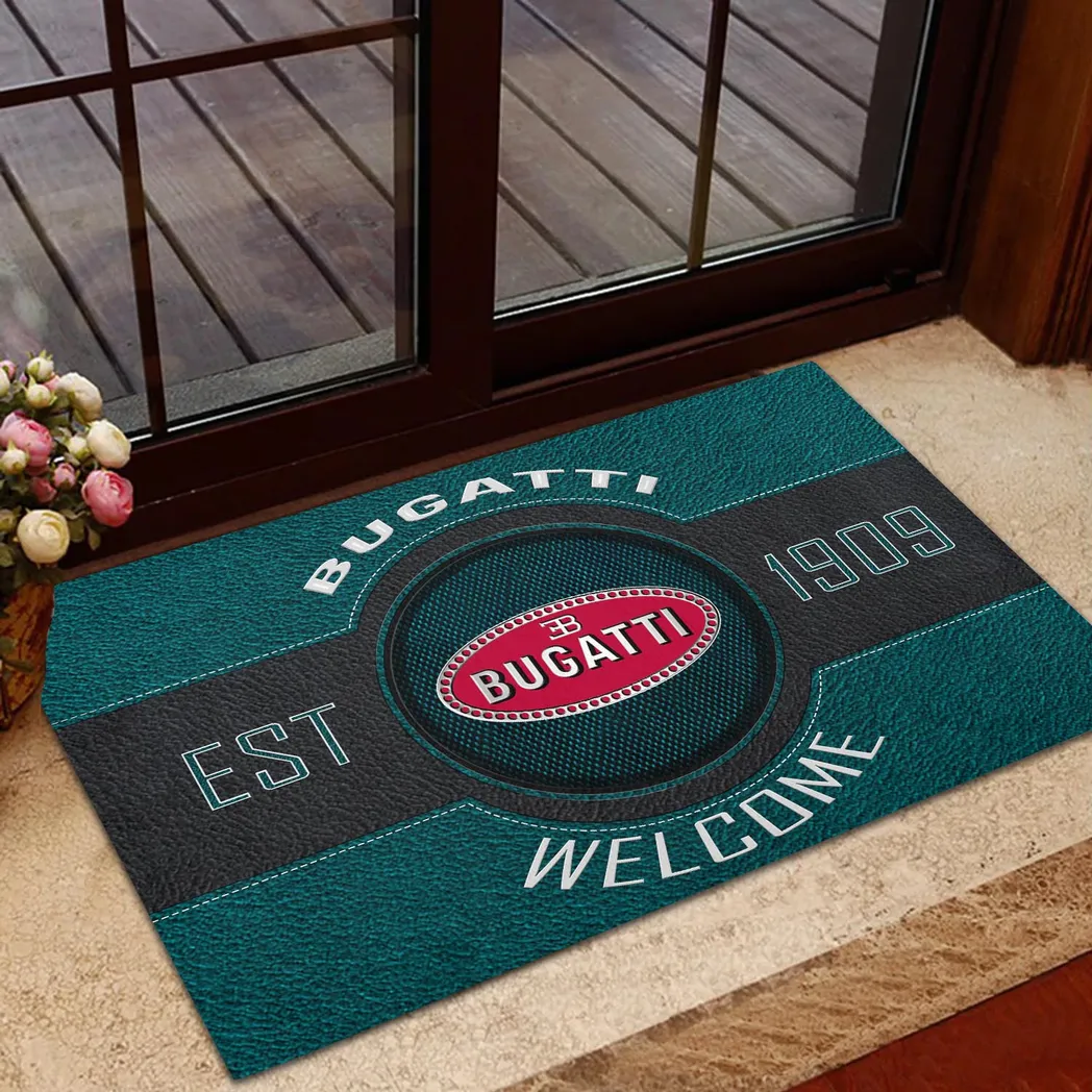 Bugatti Doormat, Gift For Bugatti Lovers, Gift For Him, Husband, Boyfriend CAR16902262506 - Cyan