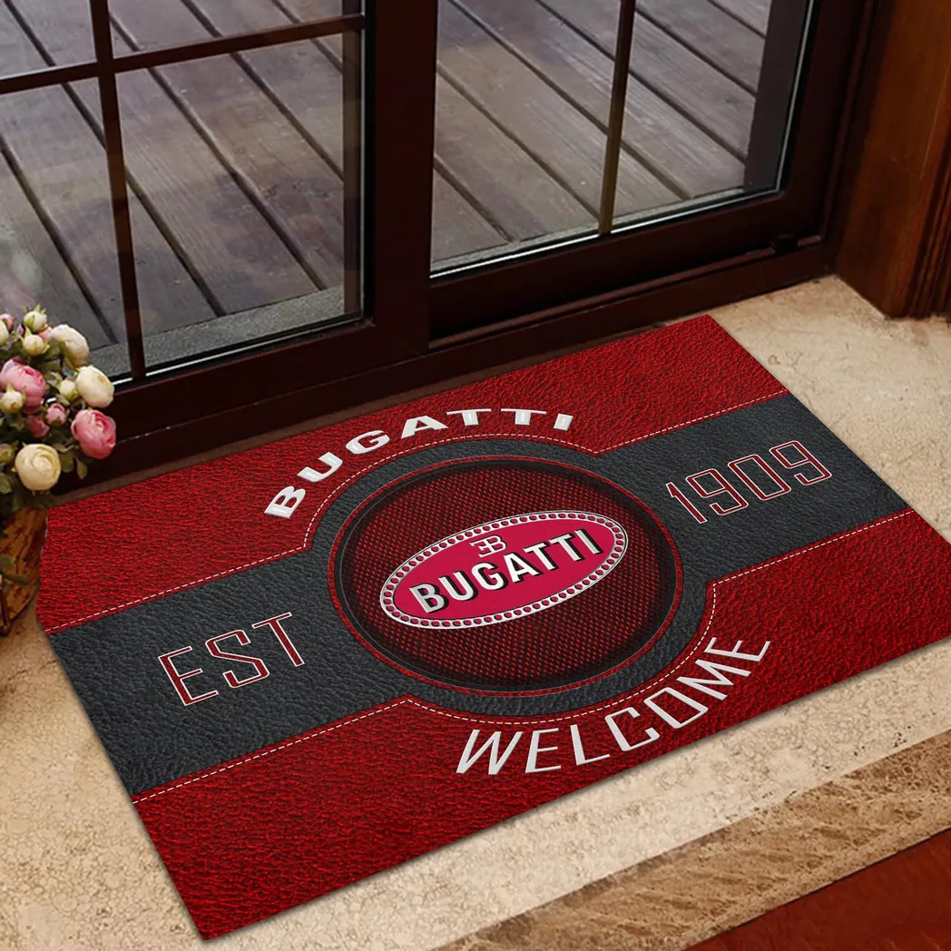 Bugatti Doormat, Gift For Bugatti Lovers, Gift For Him, Husband, Boyfriend CAR16902262506 - Red