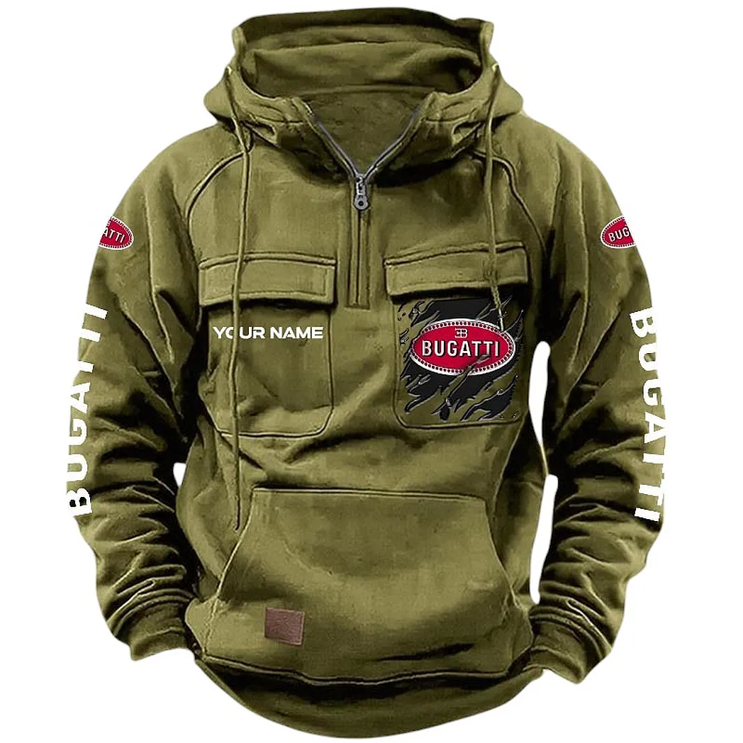 Bugatti Hoodie Tactical Quarter Zip, Gift For Bugatti Lovers CAR164022425152 - Army Green