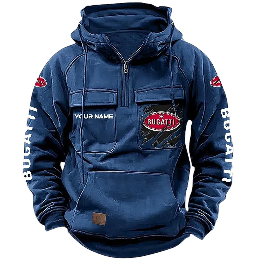Bugatti Hoodie Tactical Quarter Zip, Gift For Bugatti Lovers CAR164022425152 - Dark Blue