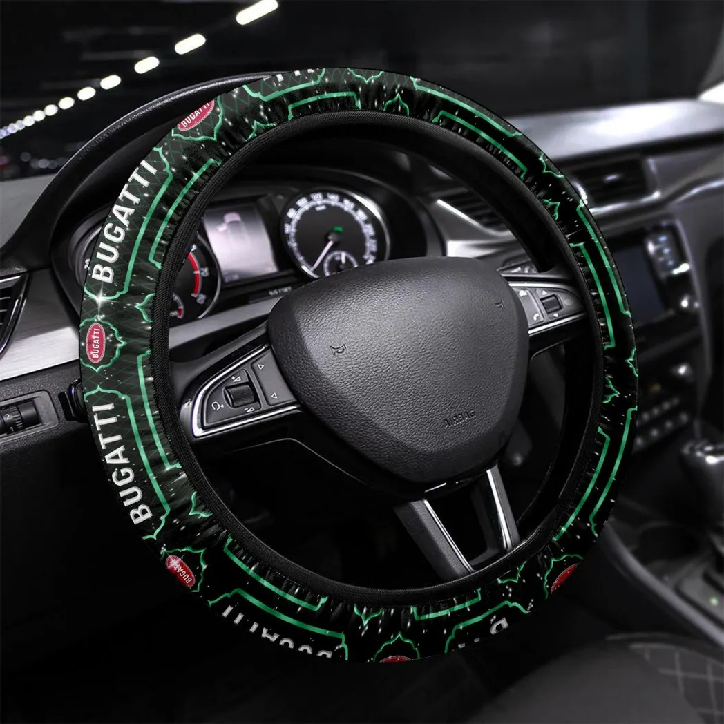 Bugatti Steering Wheel Cover, Personalized Gifts For Him, Boyfriend, Husband - Green CAR55021425262