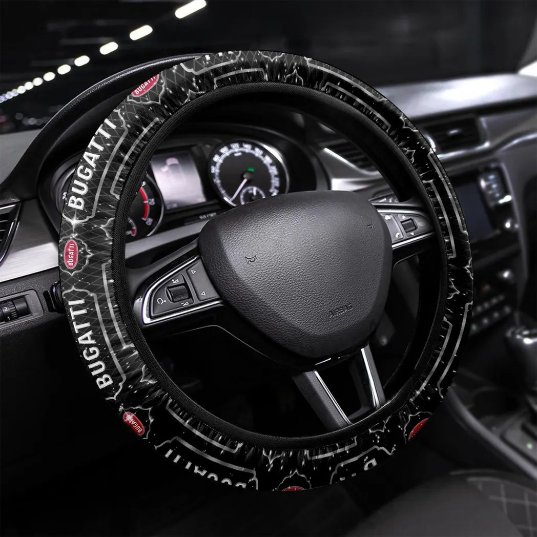 Bugatti Steering Wheel Cover, Personalized Gifts For Him, Boyfriend, Husband - White CAR55021425262