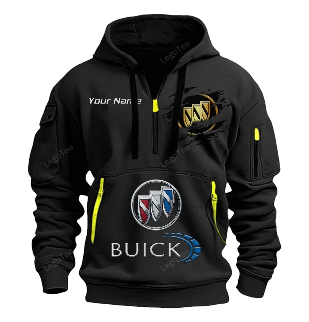 Buick Half Zip Hoodie CAR113021425826, Best Gift for Him, Husband, Boyfriend - Black