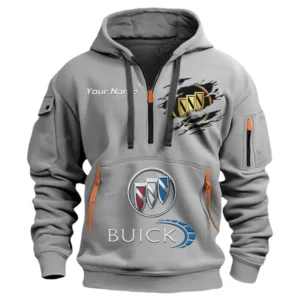 Buick Half Zip Hoodie CAR113021425826, Best Gift for Him, Husband, Boyfriend - Gray