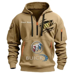 Buick Half Zip Hoodie CAR113021425826, Best Gift for Him, Husband, Boyfriend - Khaki