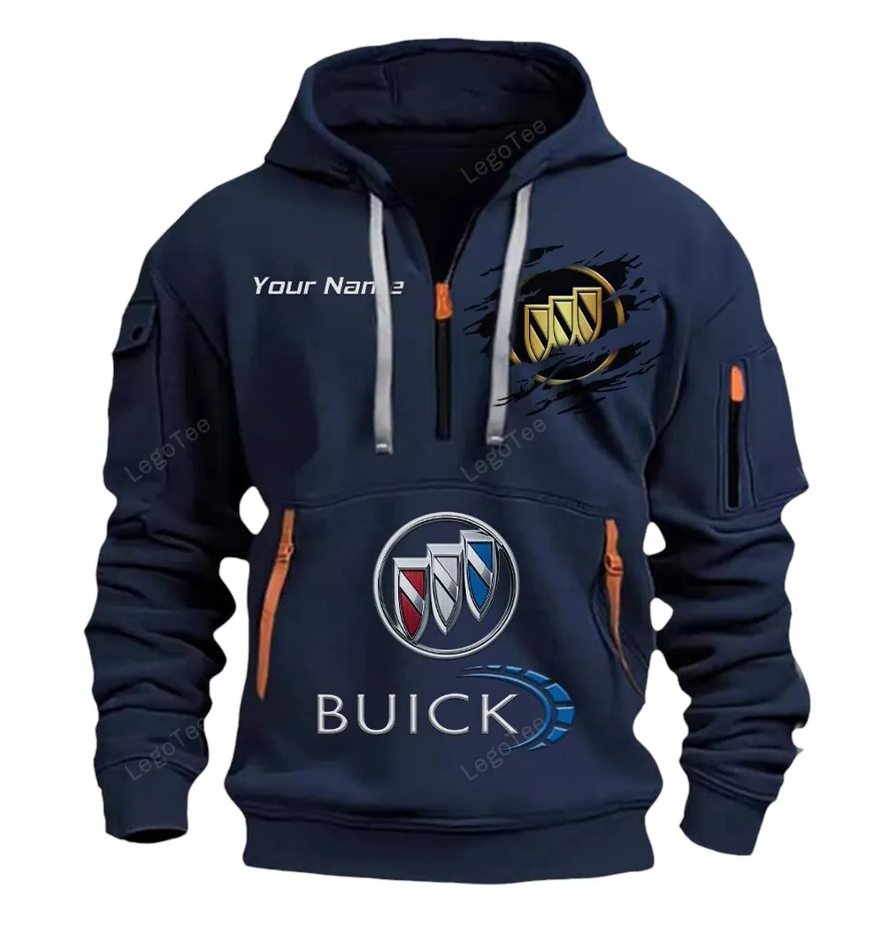 Buick Half Zip Hoodie CAR113021425826, Best Gift for Him, Husband, Boyfriend - Navy
