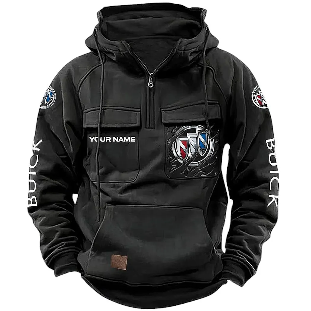 Buick Hoodie Tactical Quarter Zip, Gift For Buick Lovers CAR164022425146 - Black