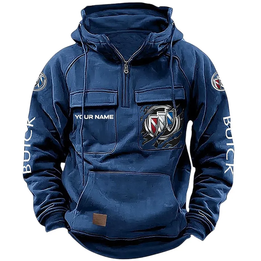 Buick Hoodie Tactical Quarter Zip, Gift For Buick Lovers CAR164022425146 - Dark Blue