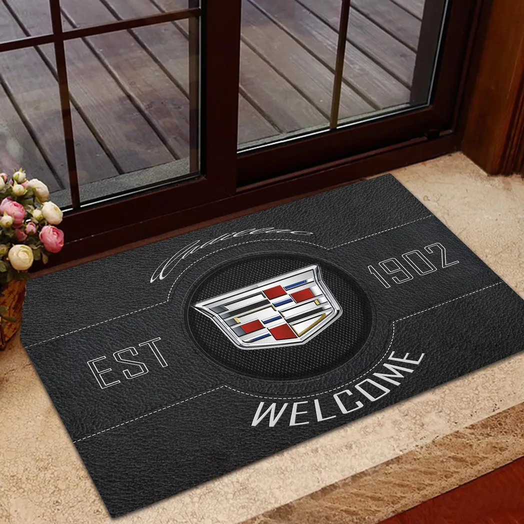 Cadillac Doormat, Gift For Cadillac Lovers, Gift For Him, Husband, Boyfriend CAR16902262508 - Black
