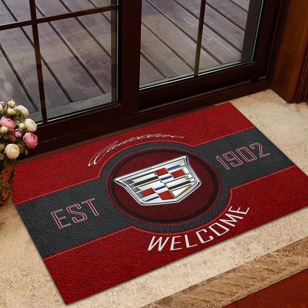 Cadillac Doormat, Gift For Cadillac Lovers, Gift For Him, Husband, Boyfriend CAR16902262508 - Red