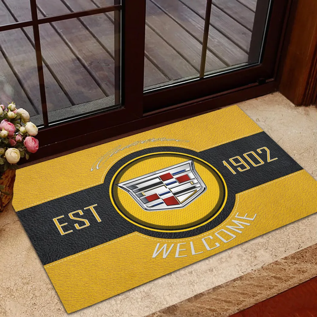 Cadillac Doormat, Gift For Cadillac Lovers, Gift For Him, Husband, Boyfriend CAR16902262508 - Yellow