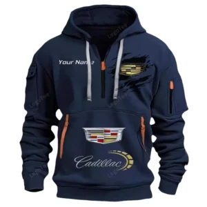 Cadillac Half Zip Hoodie CAR113021425808, Best Gift for Him, Husband, Boyfriend - Navy