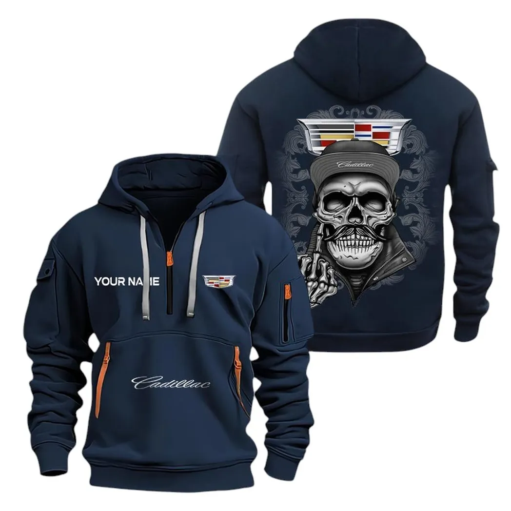 Cadillac Half Zip Hoodie For Men, Gift For Cadillac Fan CAR166022625137 - Navy