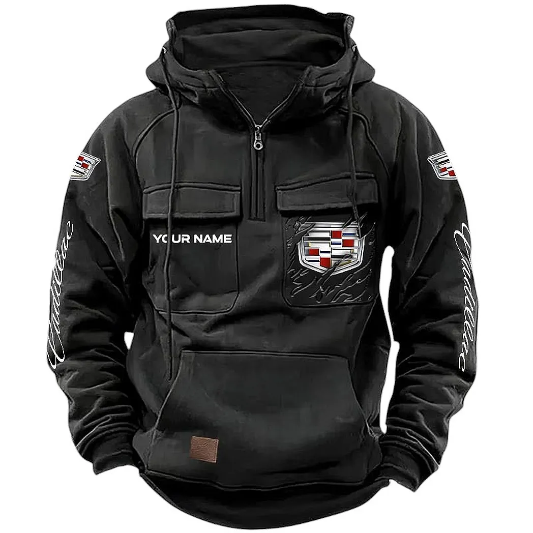 Cadillac Hoodie Tactical Quarter Zip, Gift For Cadillac Lovers CAR164022425132 - Black