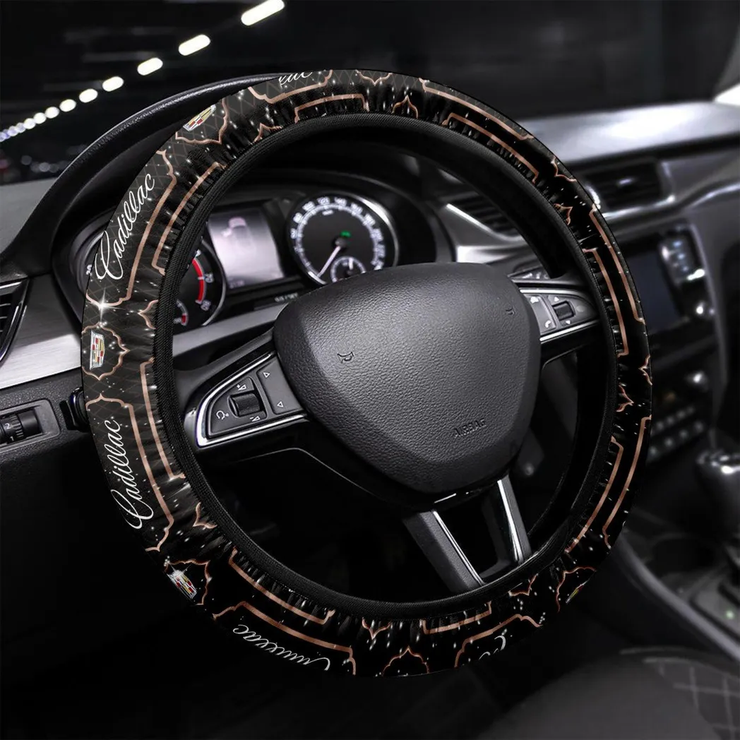 Cadillac Steering Wheel Cover, Personalized Gifts For Him, Boyfriend, Husband - Brown CAR55021425292