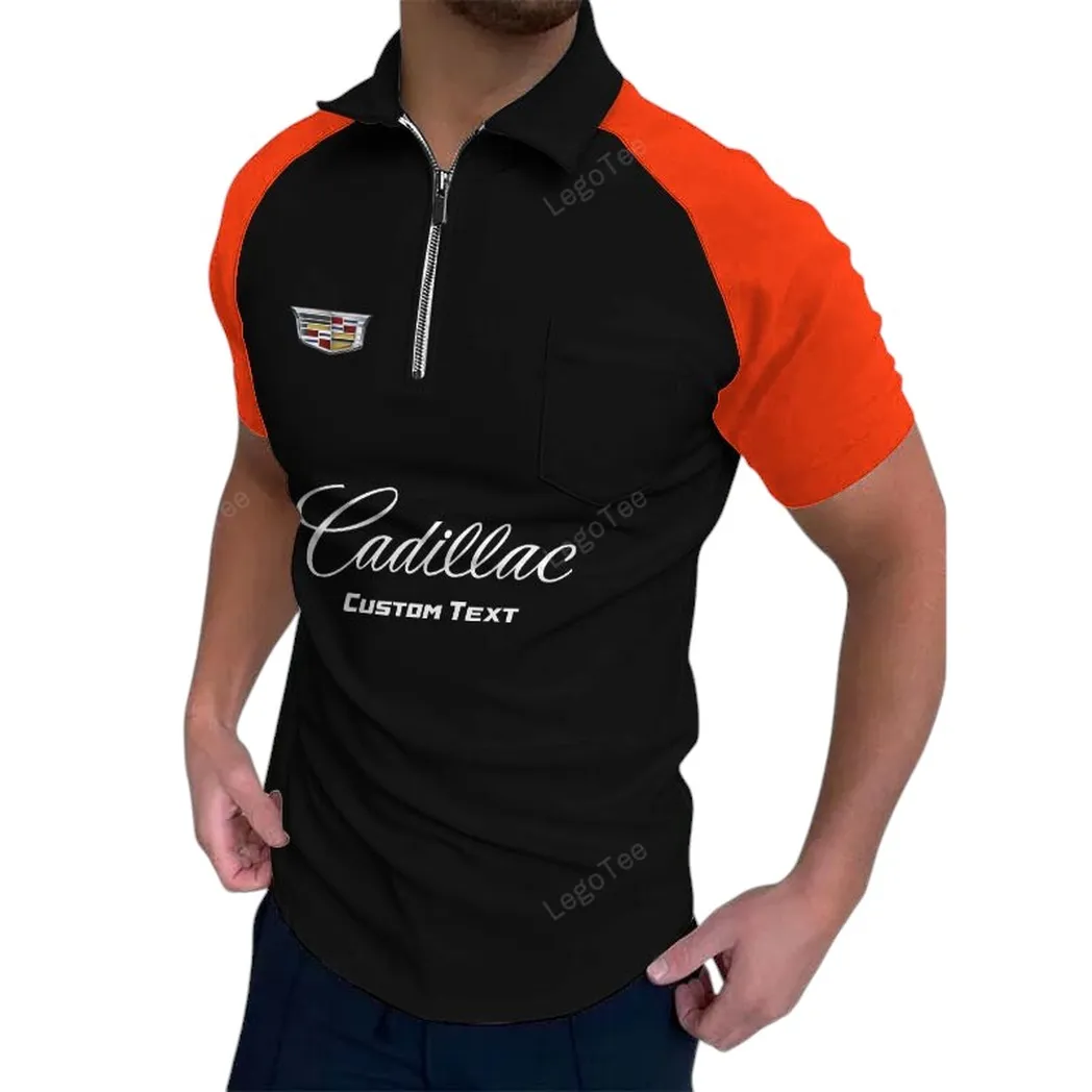Cadillac Zipper Polo Shirt, Gift For Cadillac Lovers, Gift For Gift for Him, Husband, Boyfriend - Red CAR129021025271-6