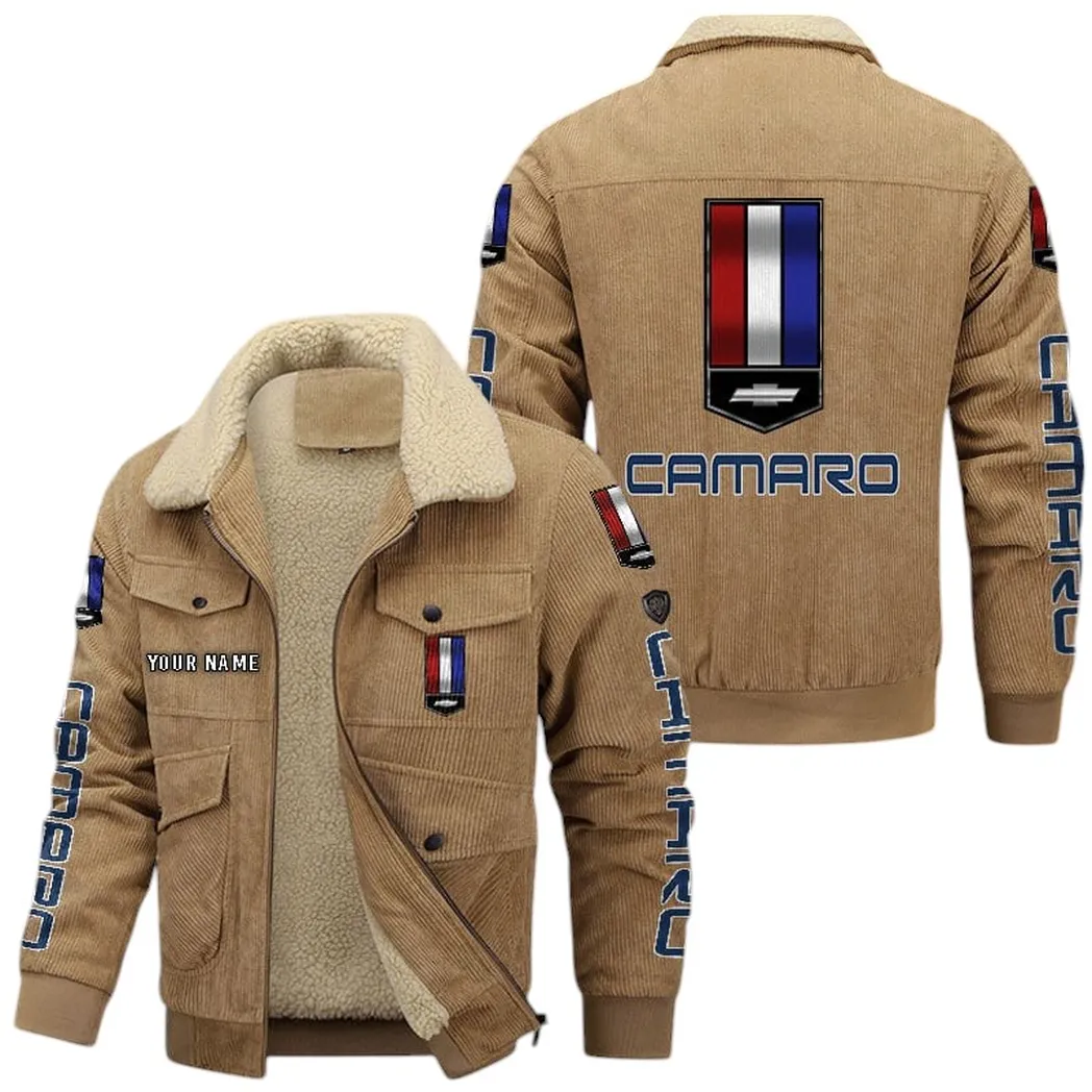 Chevrolet Camaro Corduroy Jacket For Men, Gift For Chevrolet Camaro Lovers CAR42022225570 - Khaki