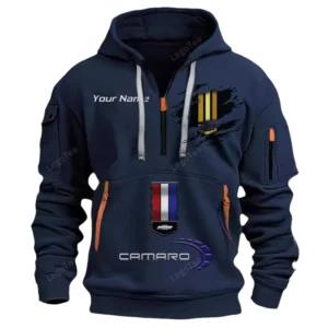 Chevrolet Camaro Half Zip Hoodie CAR113021425800, Best Gift for Him, Husband, Boyfriend - Navy