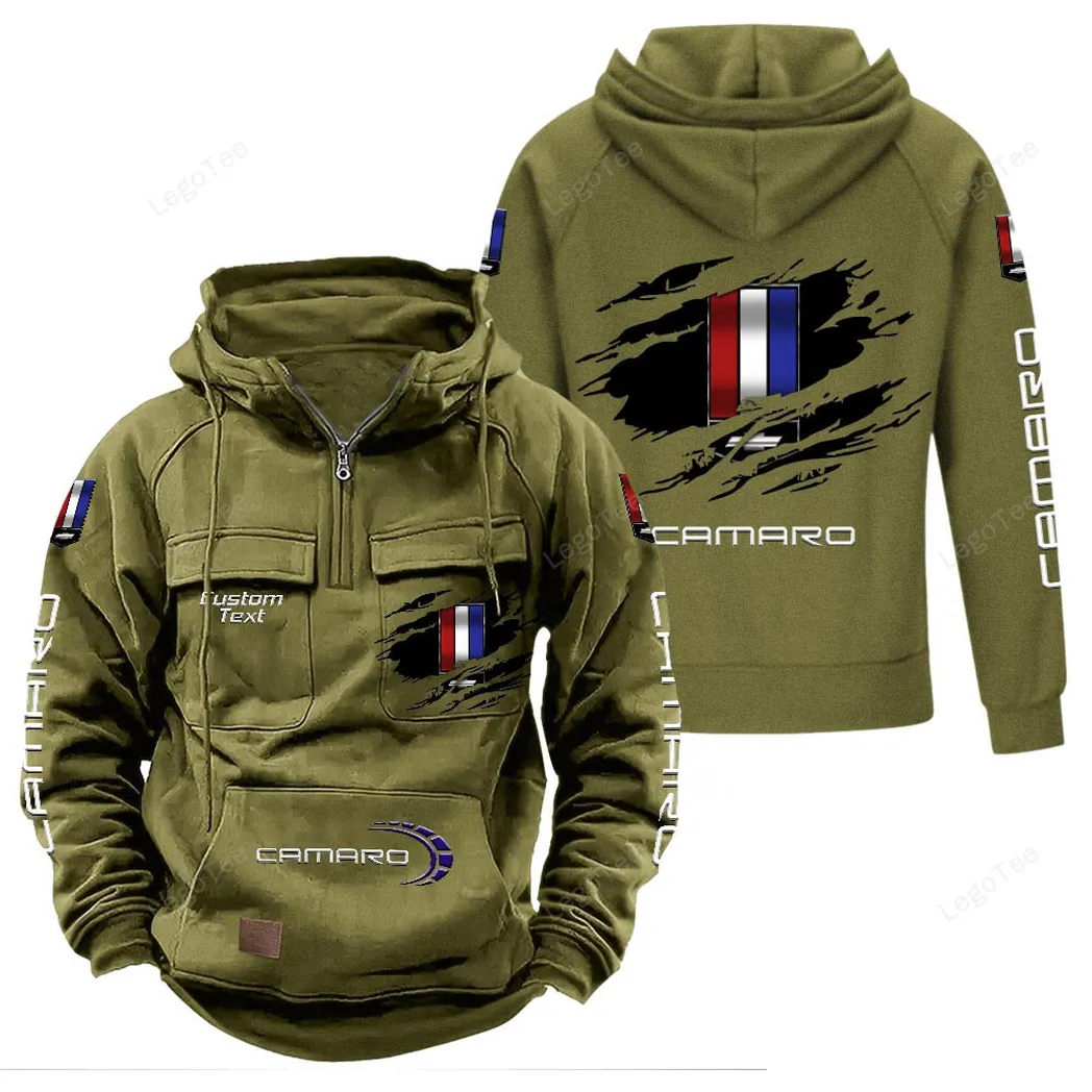 Chevrolet Camaro Tactical Quarter Zip Hoodie, Gift For Chevrolet Camaro Lovers, Gift For Him, Husband, Boyfriend - Army Green CAR122021425021-1