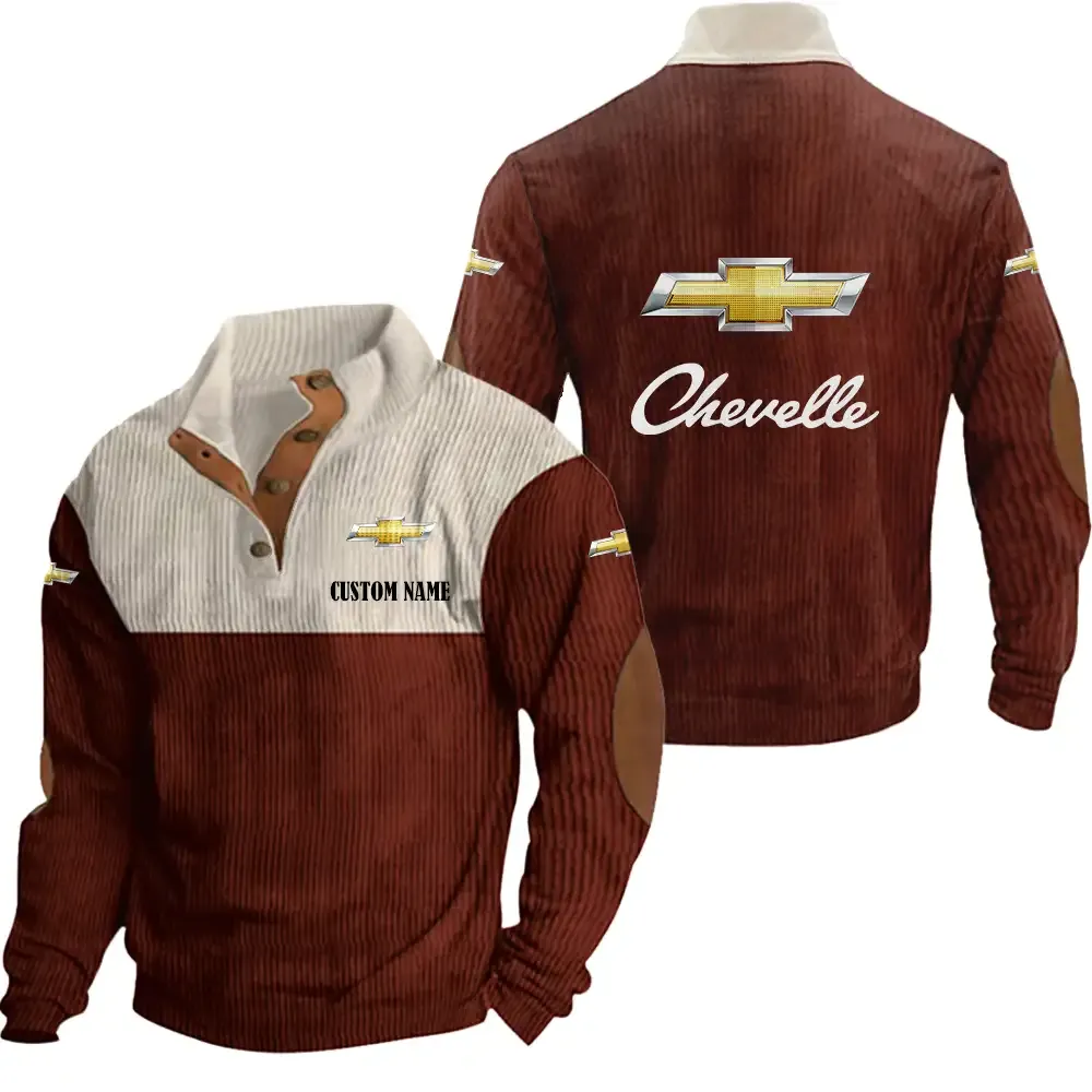 Chevrolet Chevelle Stand Up Collar Base Shirt CAR20012047, CAR All Over Print Stand Up Collar Base Shirt - Red