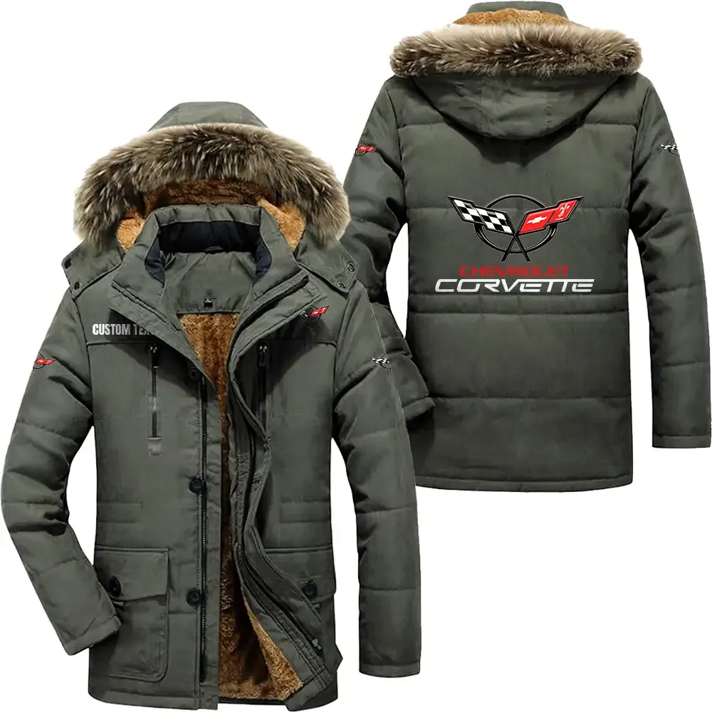 Chevrolet Corvette C5 Parka hoodie CAR7002082066, CAR All Over Print Parka hoodie - Army Green