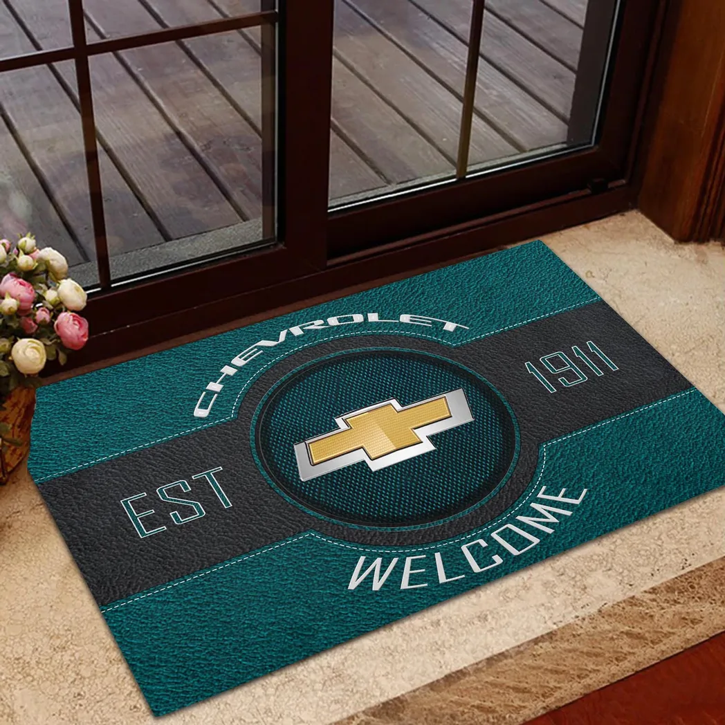 Chevrolet Doormat, Gift For Chevrolet Lovers, Gift For Him, Husband, Boyfriend CAR16902262509 - Cyan