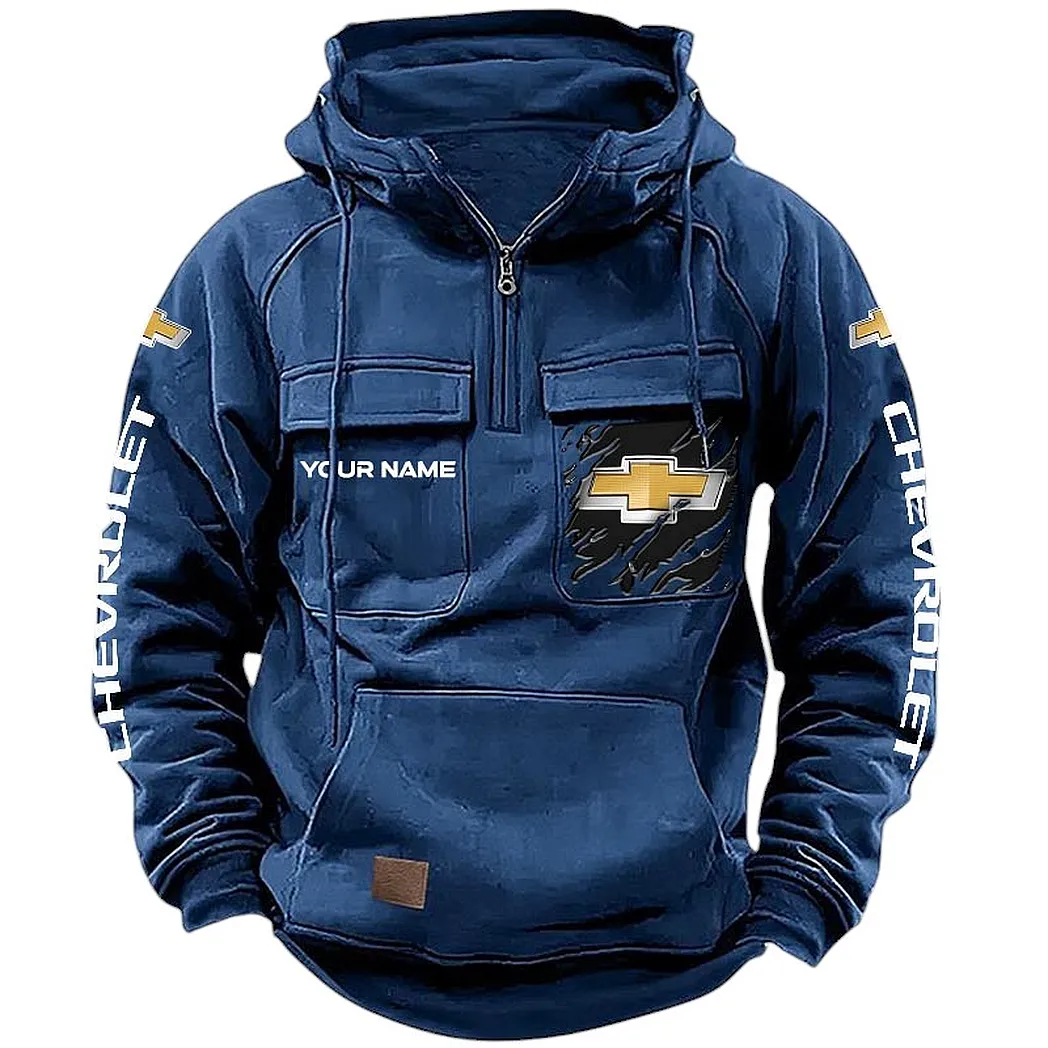 Chevrolet Hoodie Tactical Quarter Zip, Gift For Chevrolet Lovers CAR164022425126 - Dark Blue