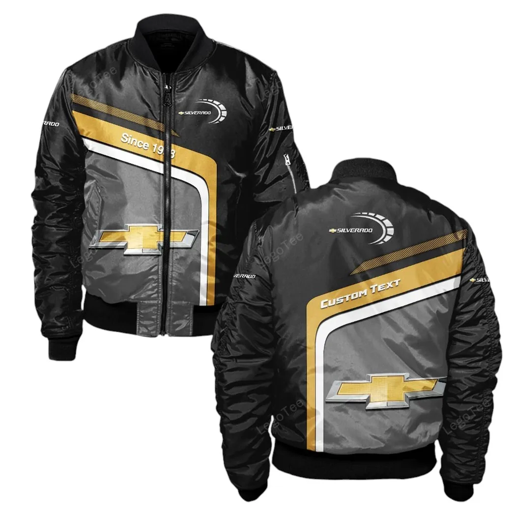 Chevrolet Silverado Bomber Jacket, Gift For Chevrolet Silverado Lovers, Gift For Him, Husband, Boyfriend CAR11103032514