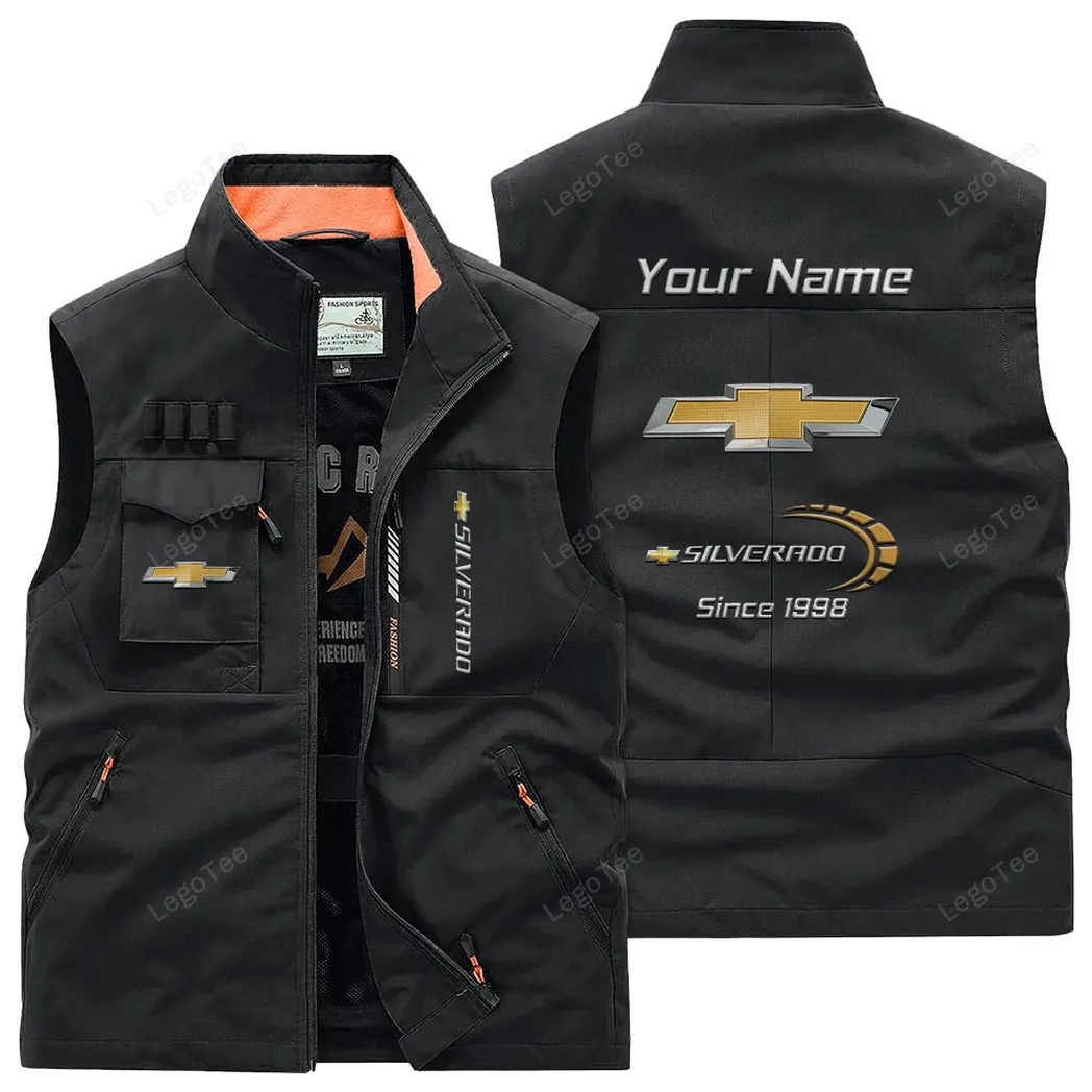 Chevrolet Silverado Outdoor Sleeveless Vest, Gift For Chevrolet Silverado Lovers, Gift For Him, Husband, Boyfriend - Black CAR131021325715-3