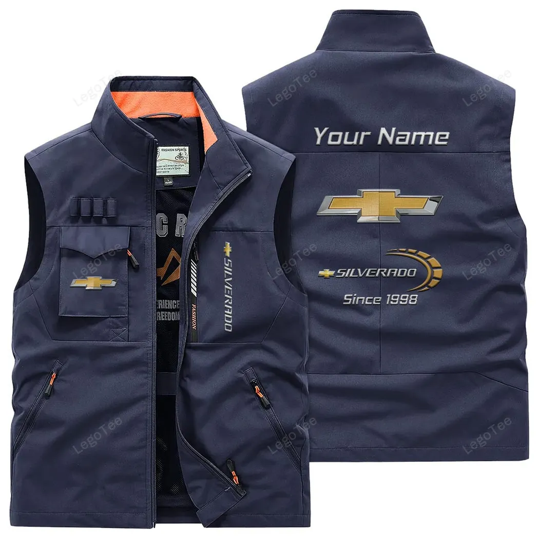 Chevrolet Silverado Outdoor Sleeveless Vest, Gift For Chevrolet Silverado Lovers, Gift For Him, Husband, Boyfriend - Navy CAR131021325715-5