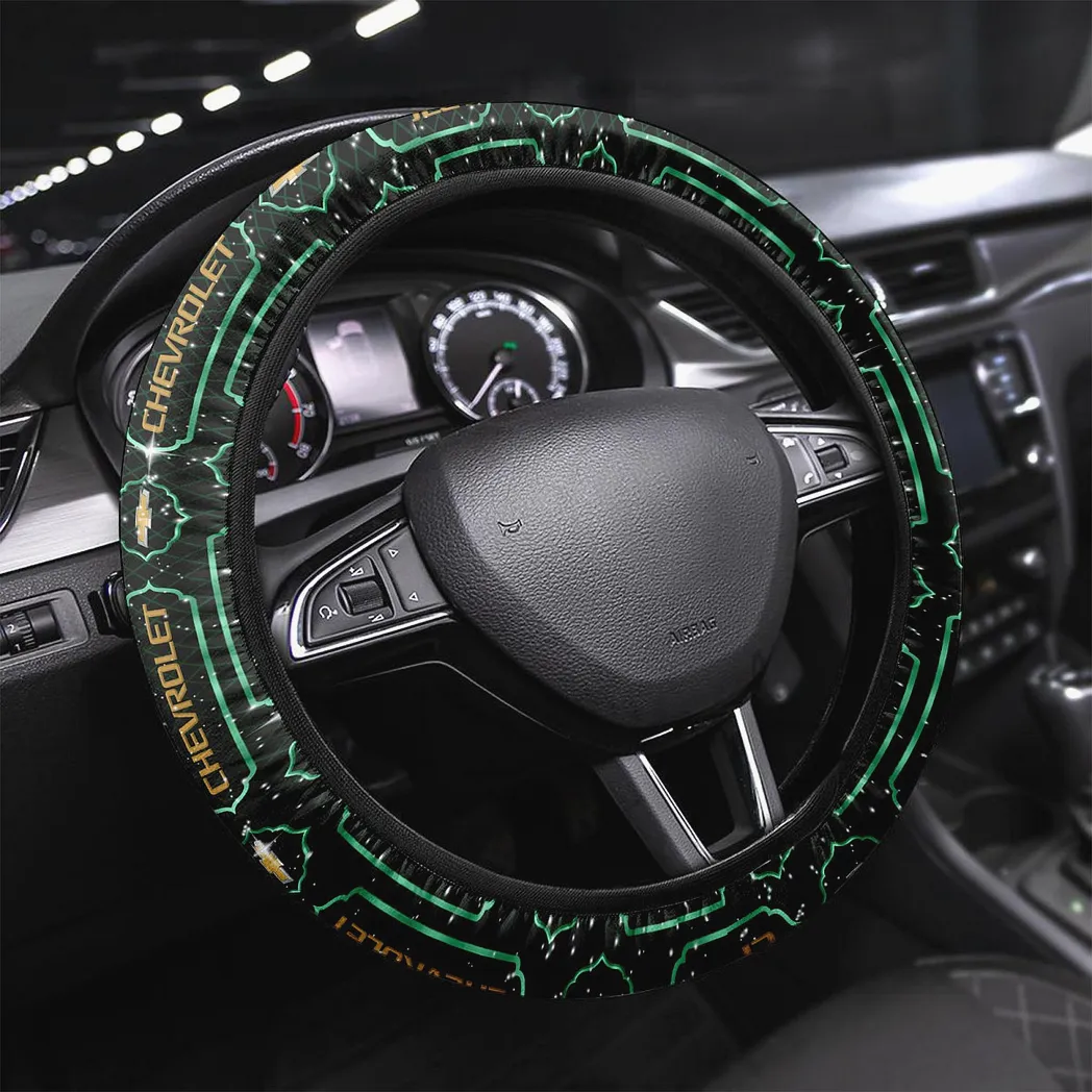 Chevrolet Steering Wheel Cover, Gift For Chevrolet Fan CAR146021725021 - Green