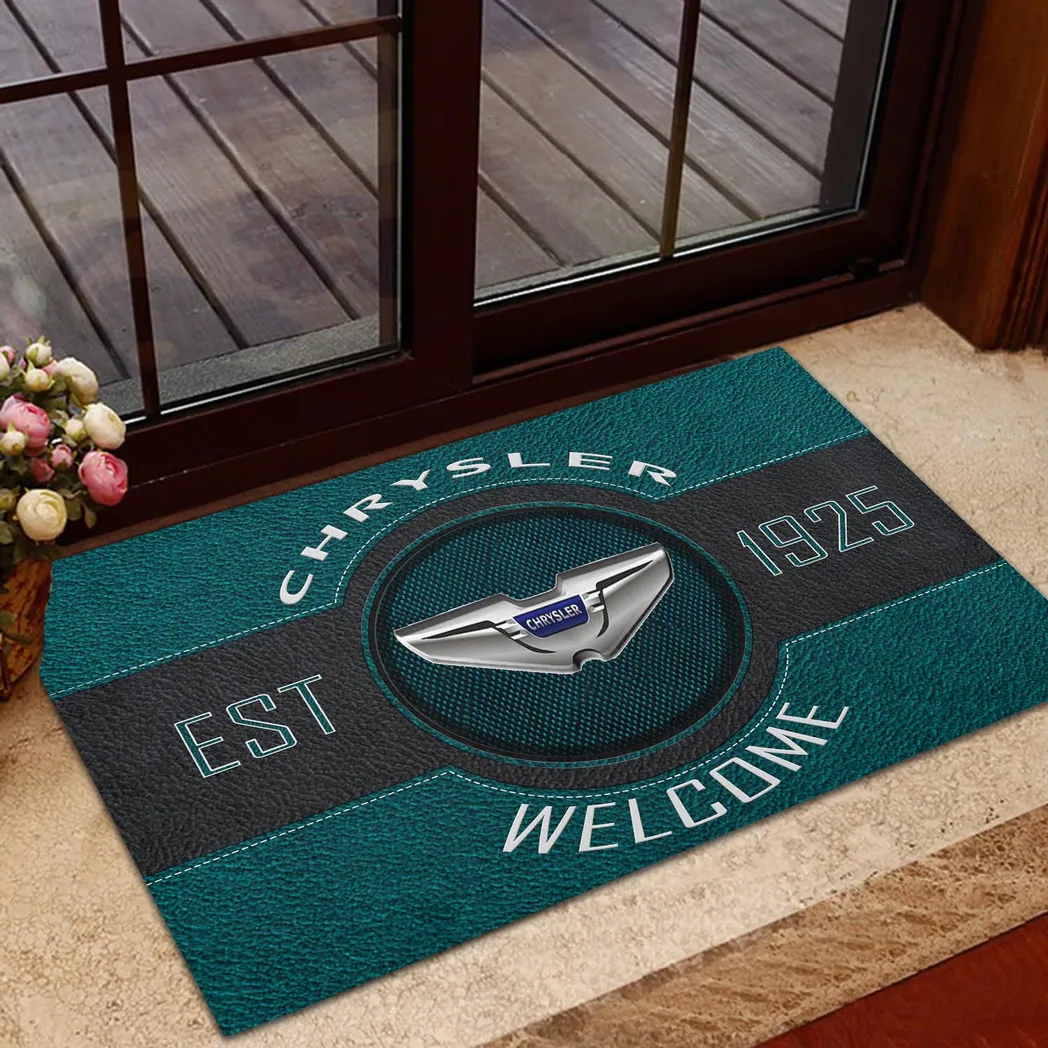 Chrysler Doormat, Gift For Chrysler Lovers, Gift For Him, Husband, Boyfriend CAR16902262510 - Cyan
