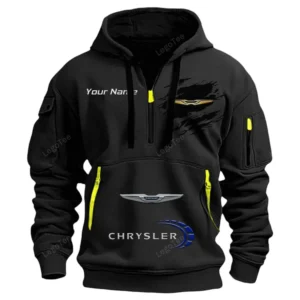 Chrysler Half Zip Hoodie CAR113021425821, Best Gift for Him, Husband, Boyfriend - Black