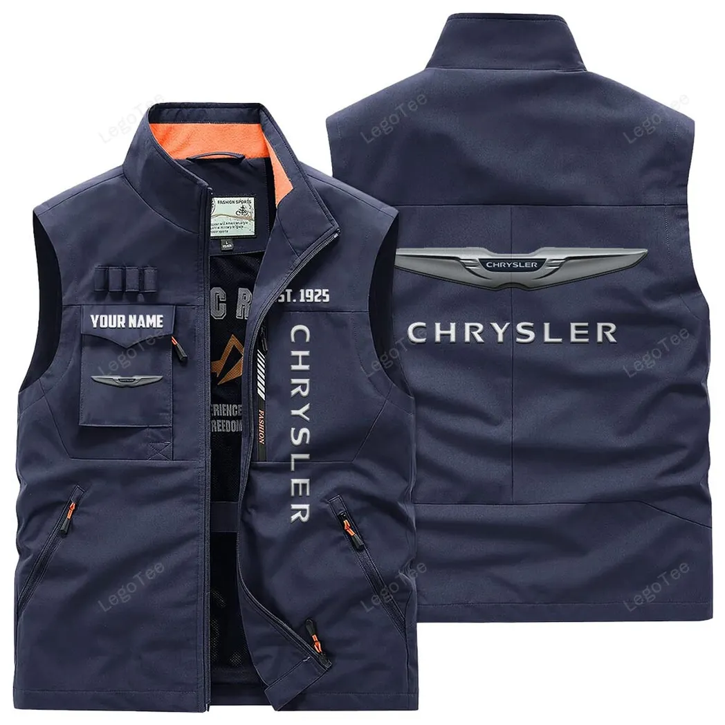 Chrysler Outdoor Sleeveless Vest, Gift For Chrysler Lovers, Gift For Him, Husband, Boyfriend - Navy CAR132021325924-5