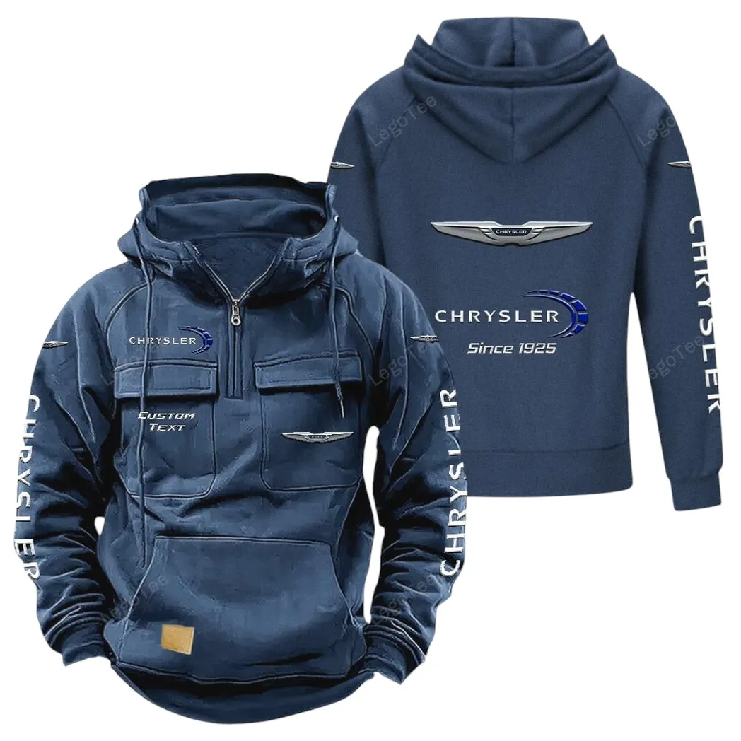 Chrysler Tactical Quarter Zip Hoodie, Gift For Chrysler Lovers, Gift For Him, Husband, Boyfriend - Dark Blue CAR96021425737-3